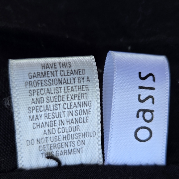 Oasis Black Leather Moto Jacket Size-M - Picture 10 of 12